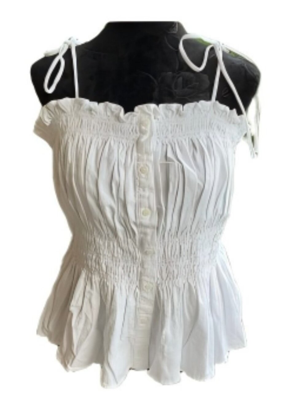 Ruched White Cami Top
